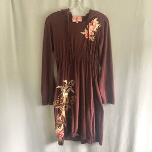 Johnny Was JWLA Embroidered Hooded Dress Women's Medium